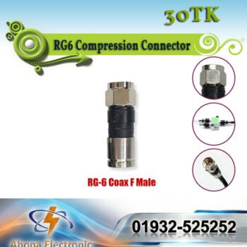 RG6 F-Type Compression Connector – Waterproof Coaxial Plug for Dish TV & Internet