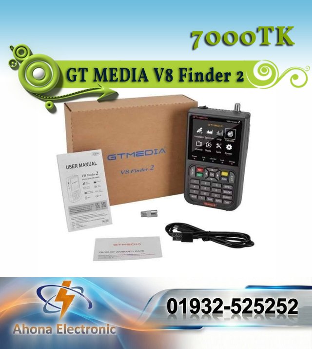 GT MEDIA V8 Finder 2 – Digital Satellite Signal Meter (Original)