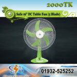 Safe 16" DC Table Fan (5 Blade) – High Speed 12V Solar & Battery Fan
