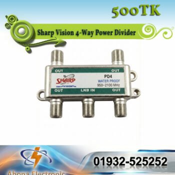 Sharp Vision 4-Way Power Divider / Satellite Splitter (PD4) – 950-2100 MHz