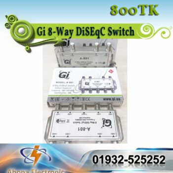 Gi 8-Way DiSEqC Switch (Model: A-801) – Connect 8 Satellites to 1 Receiver